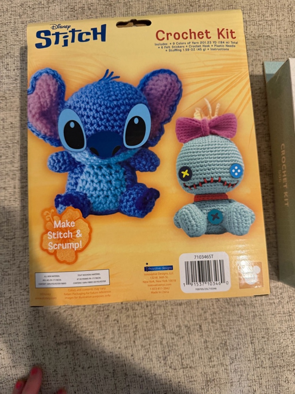 2 crochet Kits - Blue Crochet stitch Plush Toy Kit and dog crochet kit